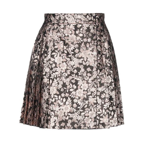 NWT Dolce & Gabbana Metallic Gold Black Pleated Jacquard Mini Skirt IT 38 US XS - Picture 4 of 11